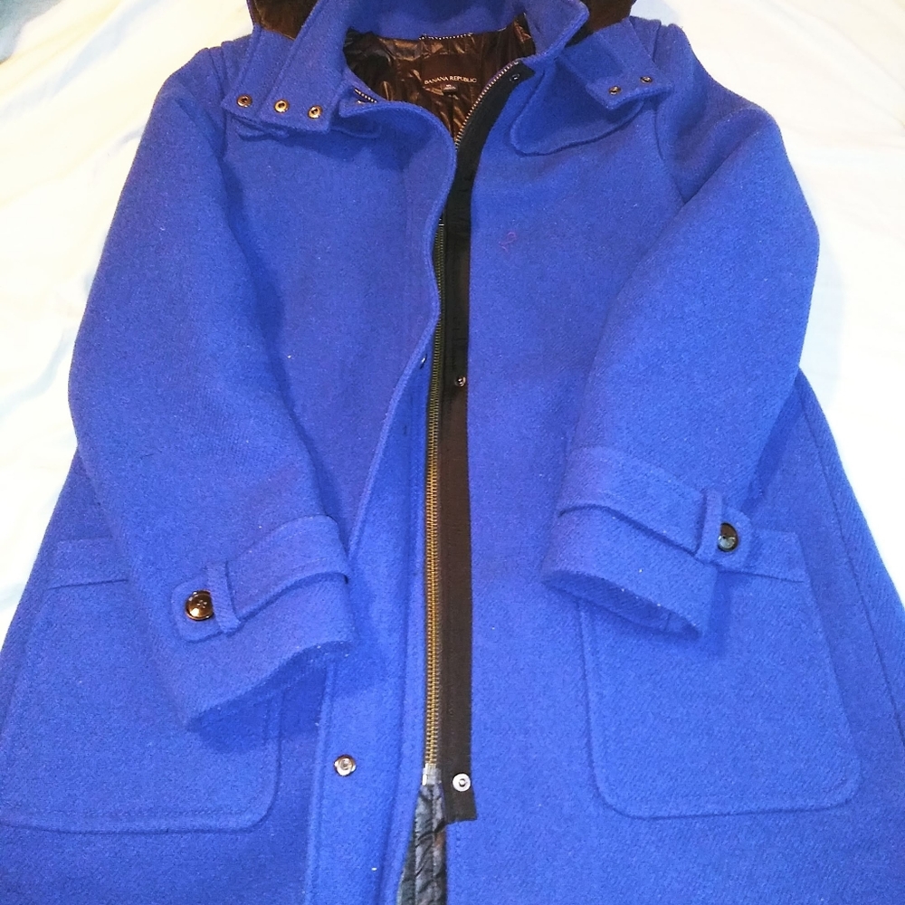 Banana Republic heavy blue coat XL